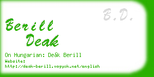 berill deak business card