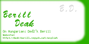 berill deak business card